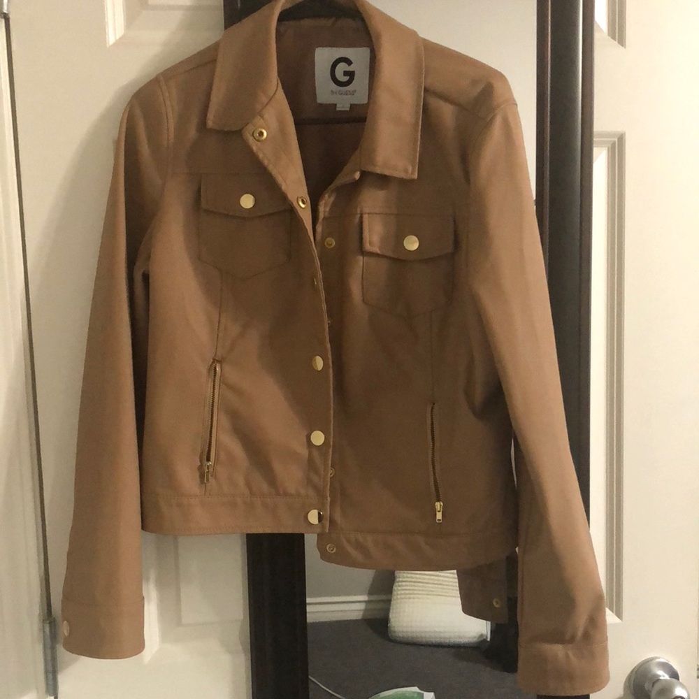 Tan/peach jacket with gold accents